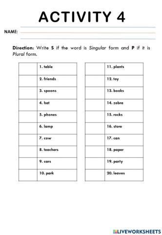 A4-Q1W7-Lesson 6 - Forming the Plural of Nouns