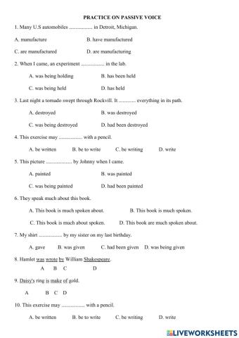 E9 - practice on passive voice 2