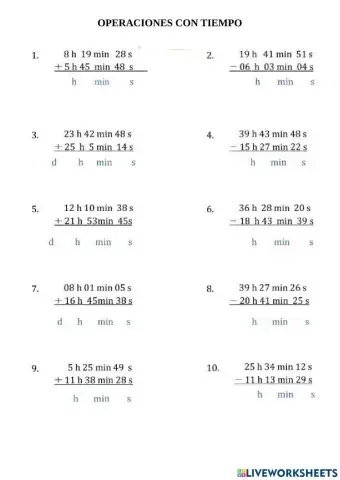 Operaciones con tiempo 1