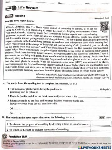 Health and environment form 2