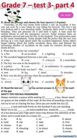 Grade 7 test 3 part 4