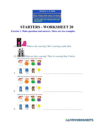 Clothes - present continuous