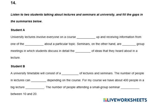 IELTS Listening Practice Exercise 14