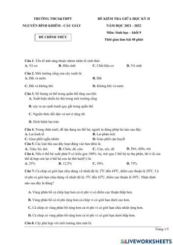 Kiểm tra giữa kì 2