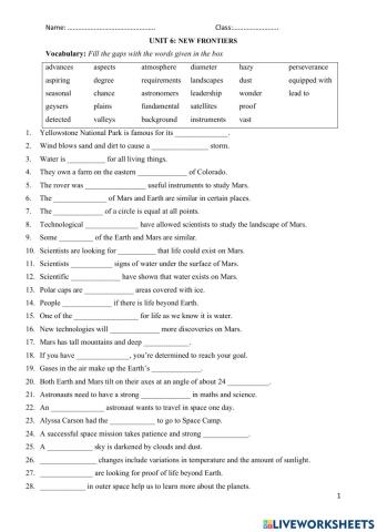 Impact 3 Unit 6 Revision on Vocabulary & Grammar