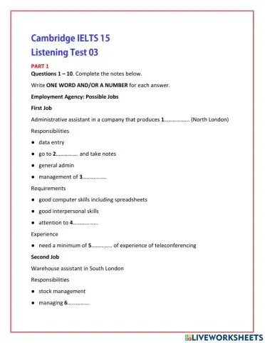 CAM 15 Test 3 section 1&2