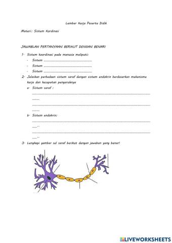 Lembar kerja peserta didik (LKPD) sistem regulasi