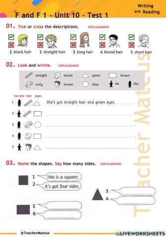 FF 1 - Unit 10 - TEST 1 - Reading and Writing