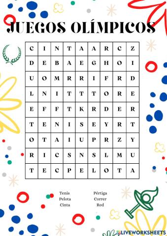 Sopa de letras juegos olímpicos