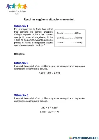 Situacions matemàtiques
