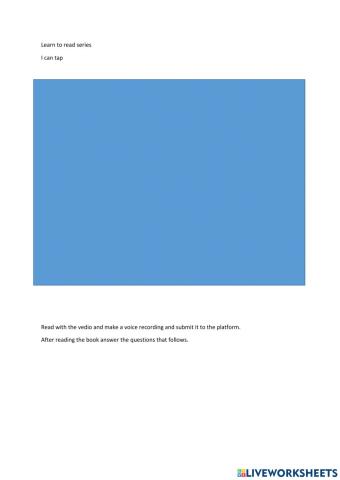 Learn to read series  I can tap