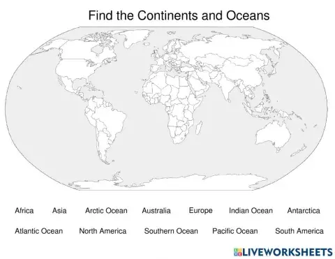 Find the Continents and Oceans