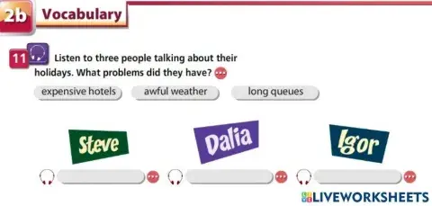 Holiday problems - listening ex.11