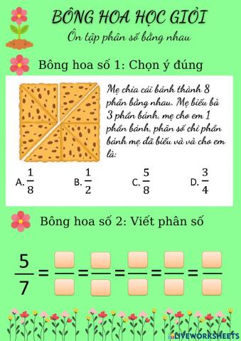 Hai phân số bằng nhau