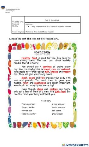 Food and healthy life