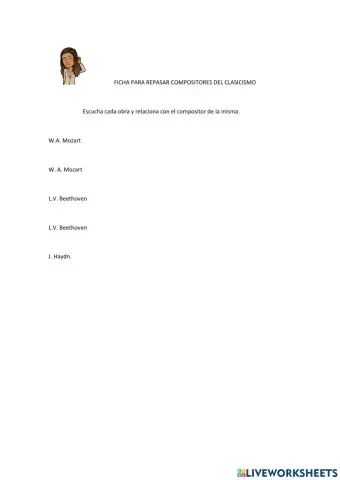 Relaciona cada compositor con su obra musical