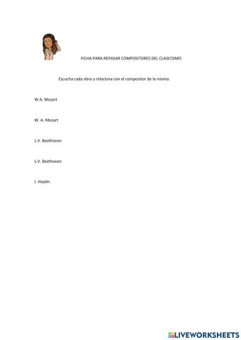 Relaciona cada compositor con su obra musical