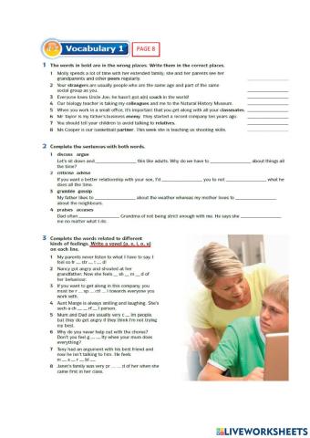 English Download Unit 1: Vocabulary 1 p 8