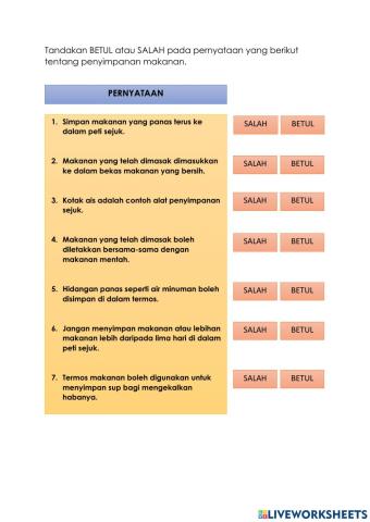 Cara Penyimpanan Hidangan