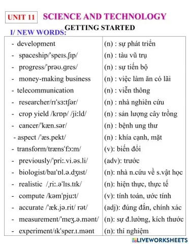 English 8- unit 11- getting started