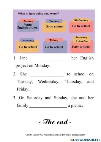 The present continuous for future arrangements