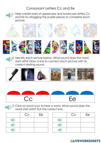 Consonant Letters Cc and Ee