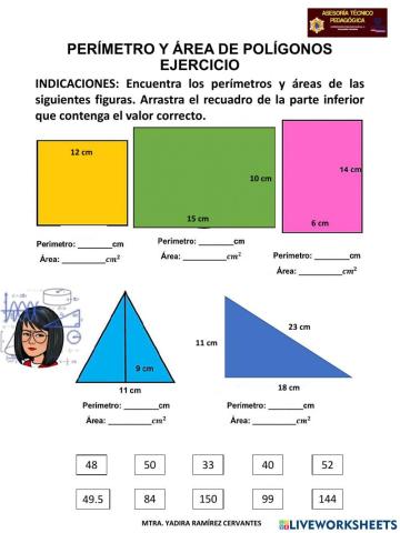 Perímetro y área de polígonos