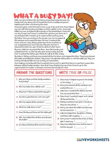 Present perfect reading