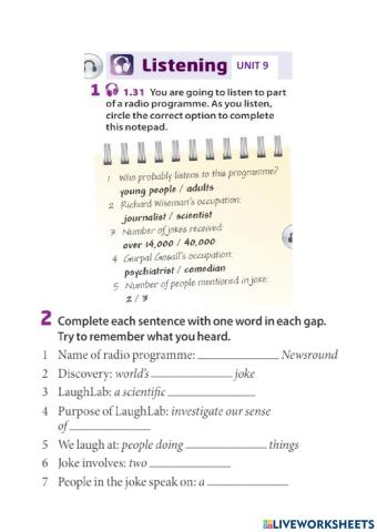 Listening unit 9 - laser b1