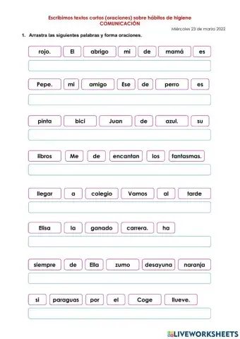 Escribimos oraciones