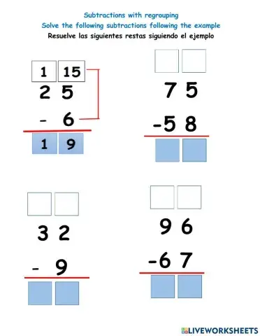 2 digit subtractions