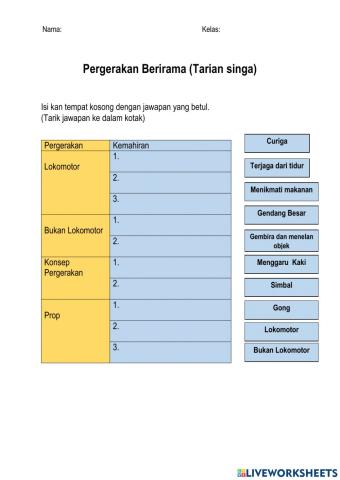 Pergerakan berirama (Tarian Singa)