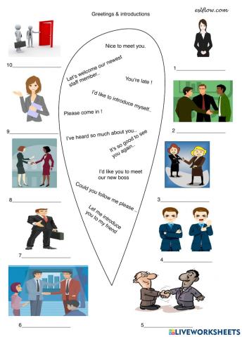 Greetings and introdutions