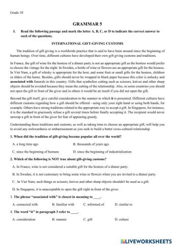 E10- GRAMMAR 5- giua ki 2