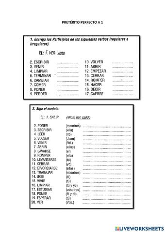 Pretérito perfecto a1
