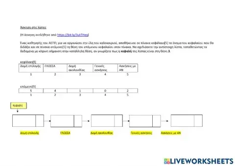 Άσκηση στις λίστες