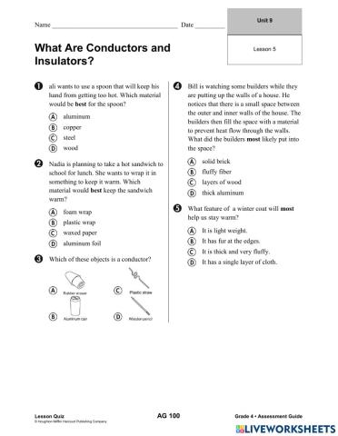 What are conductors and insulators