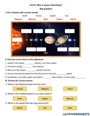 Unit 8. Big question. Why is space interesting?