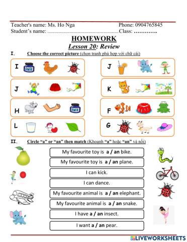 Lesson 20: review toys
