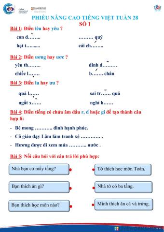 Tiếng việt nâng cao sô 1