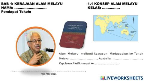 Latihan Sejarah T2 BAB 1 Kerajaan Alam Melayu Konsep Kerajaan Alam Melayu Pendapat Tokoh
