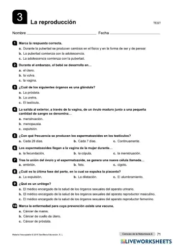 Test la reproducción