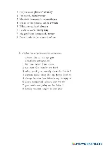 Adverbs and expressions of frequency