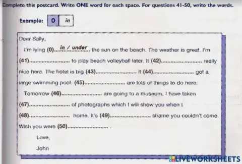 Complete the paragraph