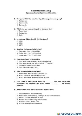 The 20th century. part 3