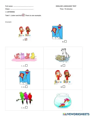 Lớp 3 Unit 17 What toys do you like? - LISTENING