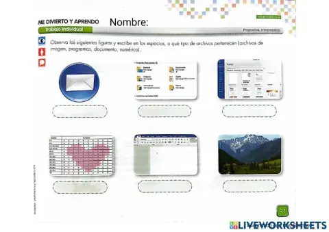 Hoja de trabajo Las Carpetas y Archivos