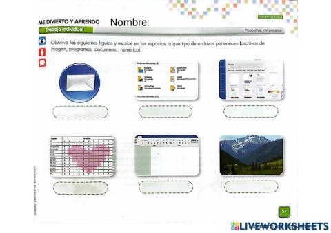 Hoja de trabajo Las Carpetas y Archivos
