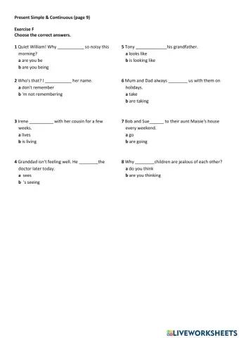 Present Simple and Continuous