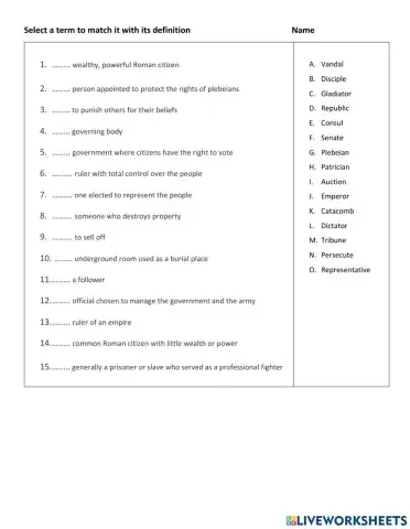 6A-Test- Chapter 10 Vocabulary
